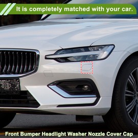 HOPESPANNER No.39820312 Front Left Side Bumper Headlight Washer Nozzle Cover Cap for Volvo S60 2014-2016 Strong Durable Gray Bumper Trim Nozzle Cover Plastic 1 Pc