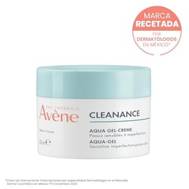AVENE, Cleanance Aqua-Gel Matificante, Gel-Crema Facial para Piel Mixta a Grasa, Cierra Poros y Controla Brillo, 50 ml