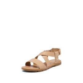 Sorel Women's Fashion Flat Sandal, Honest Beige, Gum, 10