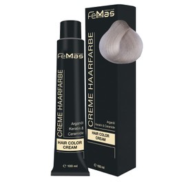 FemMas Hair Colour, Professional Cream Hair Colour for Lightening by up to 5 Shades, Permanent Hair Colouring for Radiant, Durable Colour Results, Super Lightener Silver 912, 100 ml