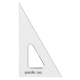 Pacific Arc's Scholastic Triangle - 8 inch - Clear - 30/60 Angle - Plain Edge - Polystyrene - Technical Drawing Tools, Drafting, Architect and Engineering.