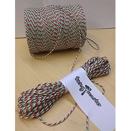 Christmas 'Jingle Bell' Candy Stripe Twine / String / Butchers / Bakers / Craft - 300m Spool