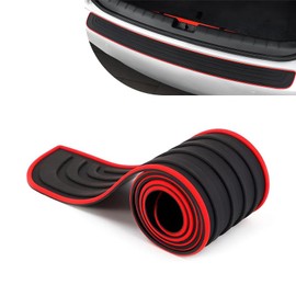 winterrock Car Rear Bumper Protector, 35" x 3.15" Rear Bumper Protector, Anti-Slip Rubber Auto Door Edge Guards, Soft Trunk Anti-Collision Sticker, Automotive Exterior Accessories (Red)