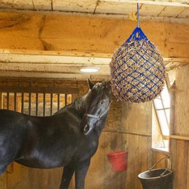 Slow Feed Hay Nets for Horses, 40" Length Hay Bags for Horses with 2” Feeding Holes, Hay Bags for Horses with Large Capacity, Full Day Feeding Hanging Hay Nets for Horses, Goat, Barn Supplies