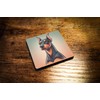 Wooden Fridge Magnet Doberman Dog Artwork with Retro Style, Unique