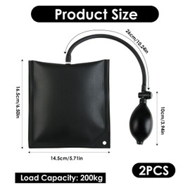 CAISYE Pack of 2 Mounting Cushions, Lifting Cushion, Air Cushion Lifter, Load up to 200 kg, Door Lift for Room Doors, Lifting Aid, Furniture Lifter for Door and Window Assembly, Car Repair (Black,