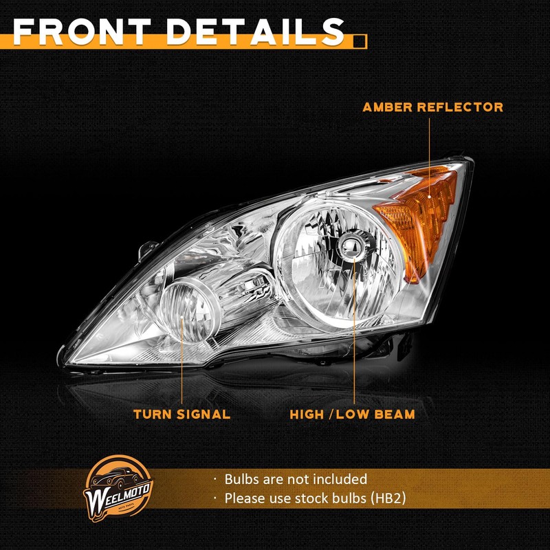 WEELMOTO headlights for 2007 2008 2009 2010 2011 HONDA CR-V
