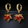 Fall Maple Leaf Earrings,Thanksgiving Fall Earrings Hoops Red Rhinestone Maple