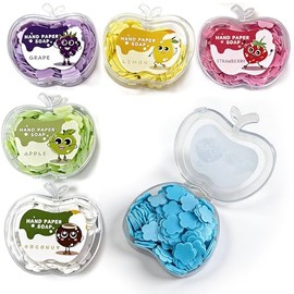 Juego de 720 hojas de jabón portátiles, con forma de pétalos de flores desechables, jabón de papel para lavar a mano, para camping, senderismo y uso a