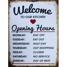 Shawprint VINTAGE STYLE METAL WALL SIGN PLAQUE SHABBY CHIC KITCHEN PICTURE RETRO TIN DECOR (8" x 6")