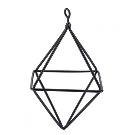 Air Plant Holder Himmeli Geometric Hanging Planter Mini Metal Hanging Airplants Rack Tillandsia Hanger Air Fern Display Stand for Home Decor(Black)