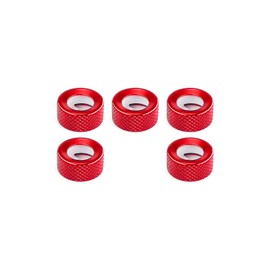 JUIVEEL Aluminum Car Radio Audio Volume Adjustment Knob Cover,Dashboard Dash Air Conditioner Vent Knob Cover Compatible with Kia Stinger 2018-2023 Accessories (Red, 5 PCS)