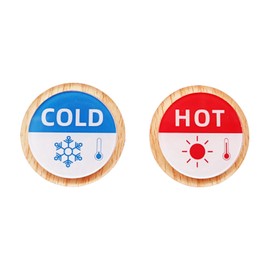 Hot and Cold Faucet Identificat Self-adhesive Acrylic Hot and Cold Stickers 1 Pair/2 Pack Acrylic Label Signs for Faucets Sinks Child-friendly Hot and Cold Signs (1 pair double round)