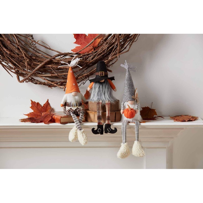 Mud Pie Fall Dangle Gnome (Pilgrim), Brown (42600547G), 9" x