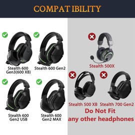 SOULWIT Mesh Stoff Ersatz Ohrpolster für Turtle Beach Stealth 600 Gen 2 USB/MAX, 600 Gen3 XB/PS/PC Wireless Headsets, Ersatzpolster Polster mit Geräuschisolierung Schaumstoff