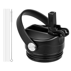 Diumepo Straw Lid for Yeti Rambler Water Bottles, Replacement Lid with Dust Cover for Yeti Rambler 12 18 26 36 64 oz Bottles, Cap Lid with Straws for RTIC Bottle 18oz 26oz 36oz