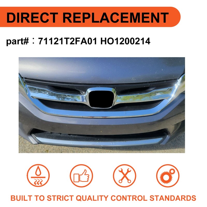 ECOTRIC Front Bumper Grille Compatible With 2013 2014 2015 Honda