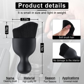 GaRhomxy Car Detailing Brushes, Car Interior Dust Sweeping Soft Brush, Soft Bristles Brush Cleaning Tool for Automotive Dashboard, Air Conditioner Vents, Computer, Scratch Free(Black)