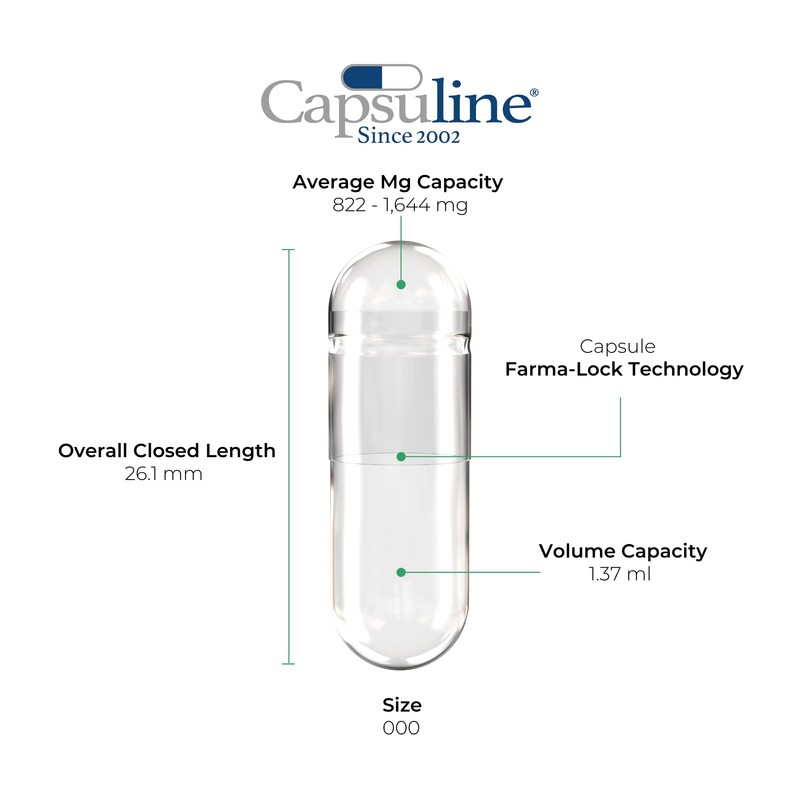 Clear Size 000 Empty Gelatin Capsules by Capsuline - 500
