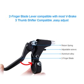 RUJOI Bike Brake Lever Set,1 Pair Aluminum Alloy Bicycle Brake Handle with 2 Set Bike Brake Cable Wire and Housing for Mountain Bike,MTB, Road Bike, Folding Bike, 2.2cm Diameter