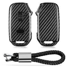 Glass Fiber Key Fob Cover Compatible with Kia,T-carbon Key Fob Protector Compatible with 2018-2024 Kia Cadenza Cerato Ceed Soul Forte NIRO NIRO EV Sorento Seltos Telluride Sportage K5,Silver Black