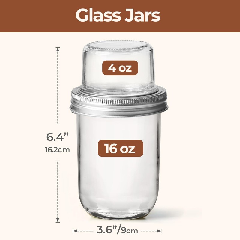 ComSaf 2-Pack 20 oz Overnight Oats Containers with Lids On-The-Go