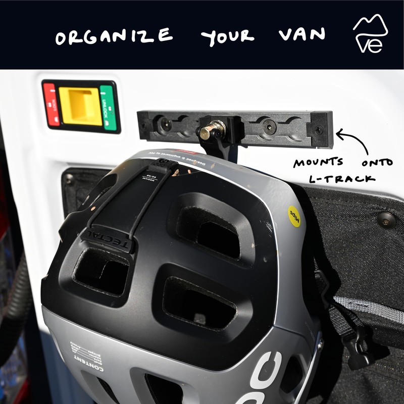 VanEssential Venture L-Track Spring Loaded Adjustable Gear Hook - Black