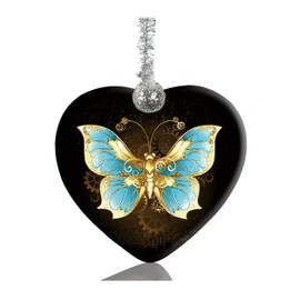 FQJNS Golden Butterfly Christmas Ornament Gifts 2023 Christmas Tree Decorations Ceramic Ornament Porcelain Christmas Decorations
