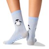 HOTSOX Womens Penguin Non Skid Socks 1 Pair, Blue Heather,