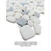 Tenedos Grey and Carrara Pebbles Marble Stone Mosaic Floor &