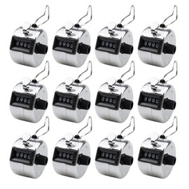 Foraineam 12 Pack Hand Tally Counters Digital Lap Counter Clicker Handheld 4 Digit Mechanical Number Click Counter
