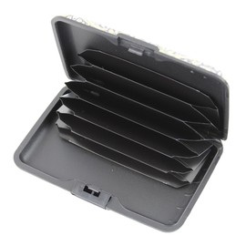 Lightweight Aluminium Card Holder with RFID Blocking, Hard Case Credit Card Wallet for Women, Slim and Sturdy Card Organizer with Expandable Pockets for Up to 6 Cards (Blue - Blossom Tree)