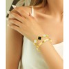 OSICAPEA 18K Gold Plated Four Leaf Clover Bracelet Set for