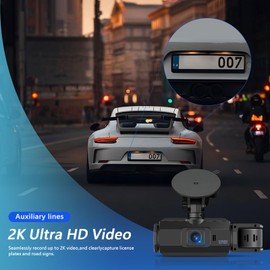 2K 360 Degree View 4 Channel Dash Cam Front and Rear Inside Left Right, 3Inch Touch Screen Dash Camera for Cars, WiFi Night Vision, 24/7 Recording Parking Mode Monitor G-Sensor Loop Recording