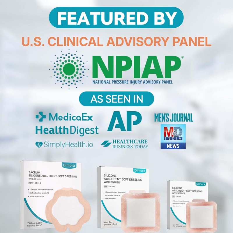 20 Count Sacral Silicone Absorbent Dressing 7" x 7" -
