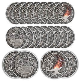 20Pcs Skeleton Dumpster Fire Coin, Grim Reaper Dumpster Fire Challenge Coin - Funny Office Desk Accessories - Novelty Coins Pocket Token - Inspirational Office Gifts for Men Women
