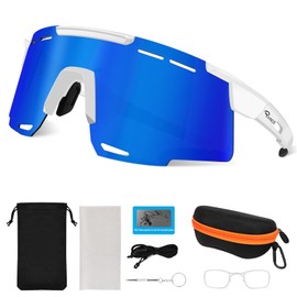 Ryaco Quick Glasses Cycling Glasses for Men / Women - 24 g TR90 Lightweight Construction Polarised Sports Sunglasses / Running with UV400, Adjustable Nose Pad & Temple, Rave & Bicycle Road Bike