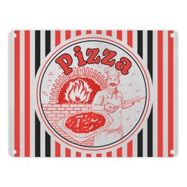 Pizza Box Metal Sign 15 x 20 cm for Pizza Fans Funny Gift for Pizza Fans Joke Item Tin Sign Pizza Box