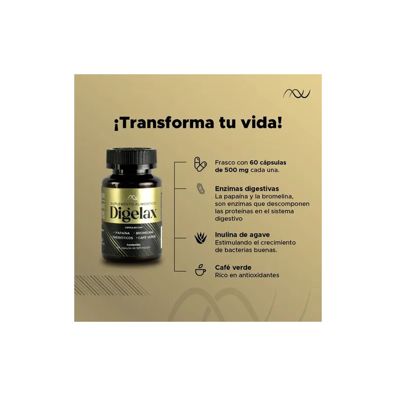 Digelax NutriNova Probióticos y Prebióticos con Enzimas Digestivas Cápsulas