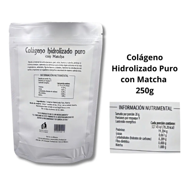 Colágeno Hidrolizado Puro Con Matcha Natural Gold Colageno Hidrolizado Con
