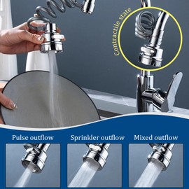 Sgphrzlt Faucet Extender for Bathroom Kitchen Sink with Stretchable Hose, Faucet Sprayer Attachment Extension, Anti-Splash Tap Water Saving Bathtub Sprayer Head, 2 Pack