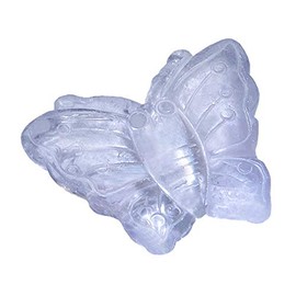 Amulet Light Brazilian Purple Quartz Butterfly Gemstone Carving Positive Healing Power Pocket or Desk Totem Good Luck Charm and Pouch