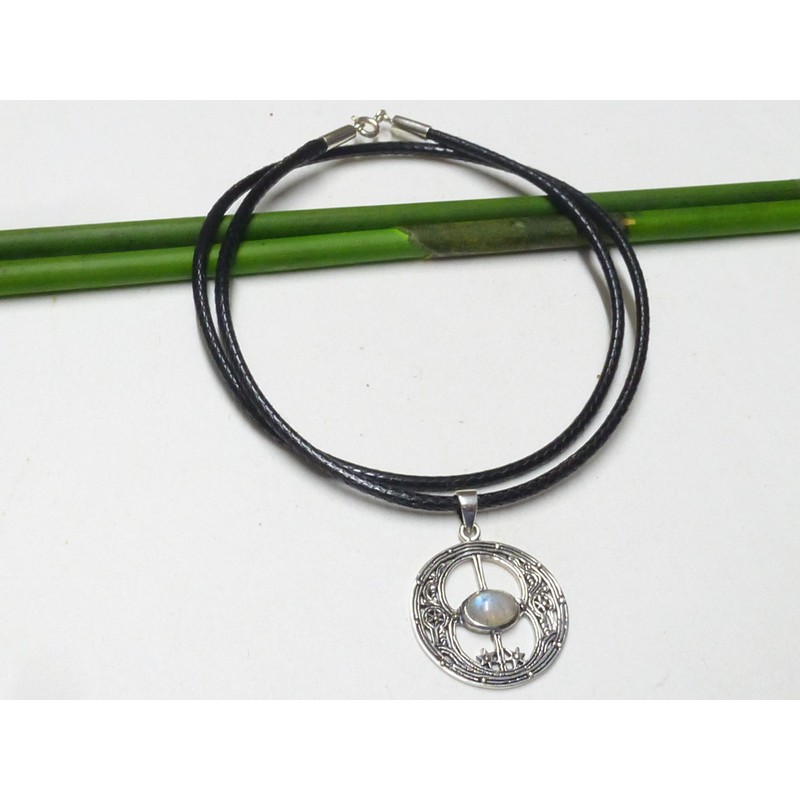 Silver Moonstone Pendant "Avalon" Design Made of Sterling Silver with