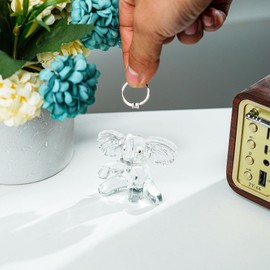 QFkris Crystal Elephant Ring Holder for Women, Engagement Wedding Ring Display Holder Jewelry Stand, Cute Glass Elephant Decor Gifts for Birthday Mothers Day