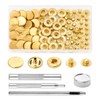 DEVPSISR 20 Set Leather Snap Fasteners Kit, Press Studs with