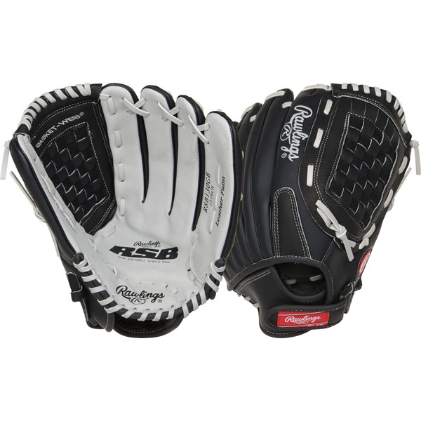 Rawlings RSB130GB-0/3 13 BSK/NFC Softball Series Glove, Basket Web, 13 inch, Left Hand Throw, Black/Gray