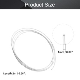 Othmro 1pc Heat Shrink Tubing, Ratio 2:1 Electric Insulation Tube, 1mm ID Heat Shrink Sleeving 2m Length Cable Protector (White)