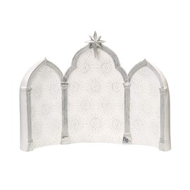 Roman - Christmas Collection, 11.25" 9Pc Set Nativity, Silver, White, with Triptych Backdrop, Festive, Decorative, High Attention to Detail, Beautiful Decoration