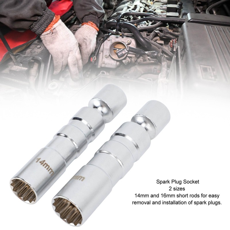 2pcs Spark Plug Socket Magnetic 14mm 16mm Thin Wall Spark