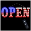 USA Flag 40"x14" Extra Large LED Open Signs for Business